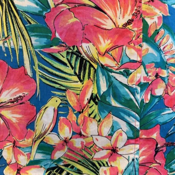 Women’s LOFT Bright Blue, Pink, Yellow Tropical Patterned Pencil Skirt-Size 2 - Picture 8 of 9